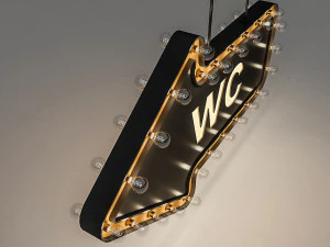 light bulb loft wc signage 3D Model