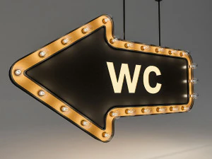 light bulb loft wc signage 3D Model
