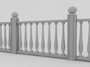 wood railing 1 3D Model