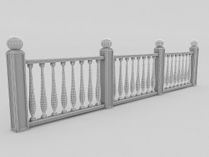 wood railing 1 3D 模型