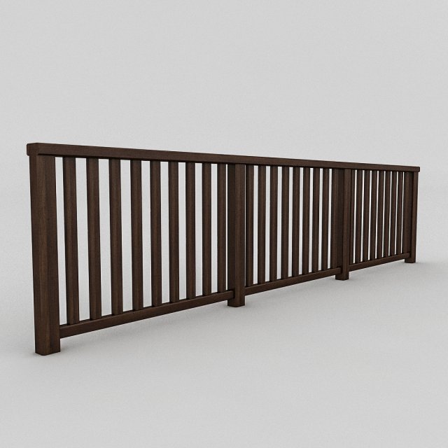 wood railing 2 Modelo 3D .c4d .max .obj .3ds .fbx .stl .blend 