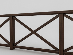 wood railing 3 3D Model