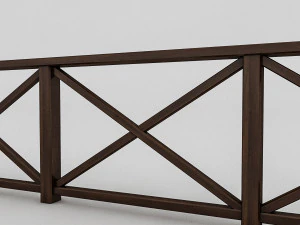wood railing 3 3D Model
