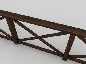 wood railing 3 3D Model