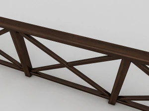 wood railing 3 3D Model