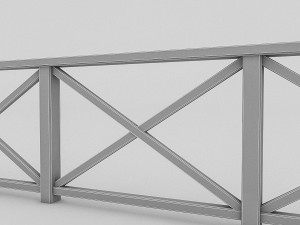wood railing 3 3D Model