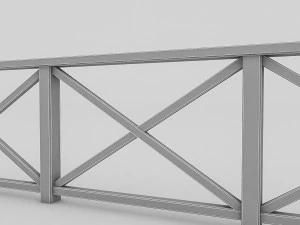wood railing 3 3D Model