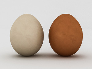 white and yellow eggs Modèle 3D