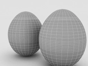 white and yellow eggs 3D Model