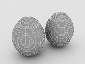 white and yellow eggs 3D Model