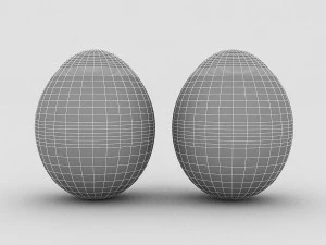 white and yellow eggs 3D Model