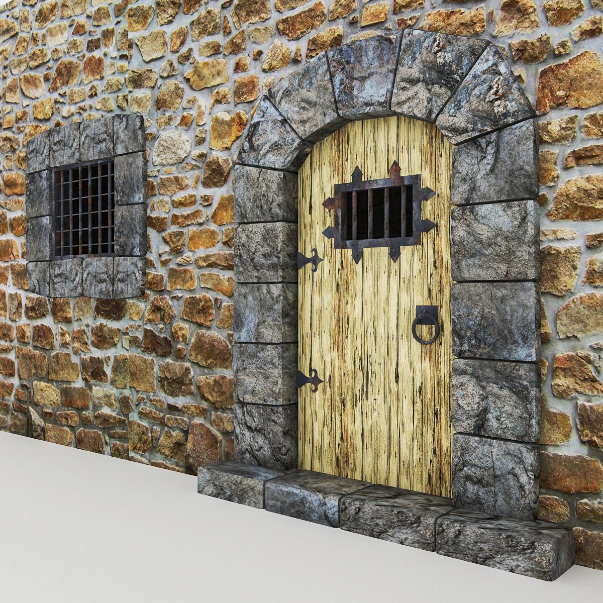 medieval castle door 3D Model .c4d .max .obj .3ds .fbx .stl .blend 