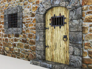 двері середньовічного замку 3D Модель