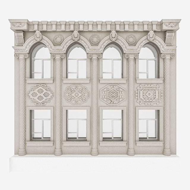 classic building window system Modello 3D .c4d .max .obj .3ds .fbx .stl .blend 