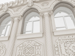 classic building window system Modello 3D