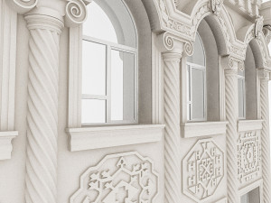 classic building window system Modello 3D
