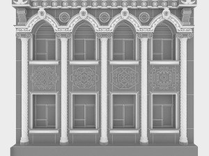 classic building window system Modello 3D