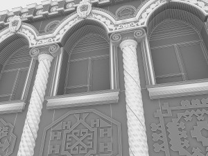 classic building window system Modello 3D