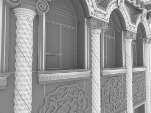 classic building window system Modello 3D