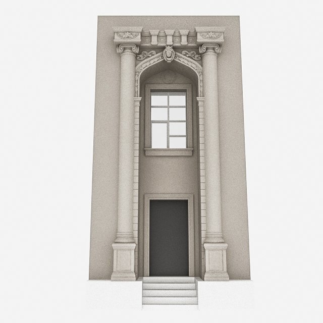 classic building door system 3D Model .c4d .max .obj .3ds .fbx .stl .blend