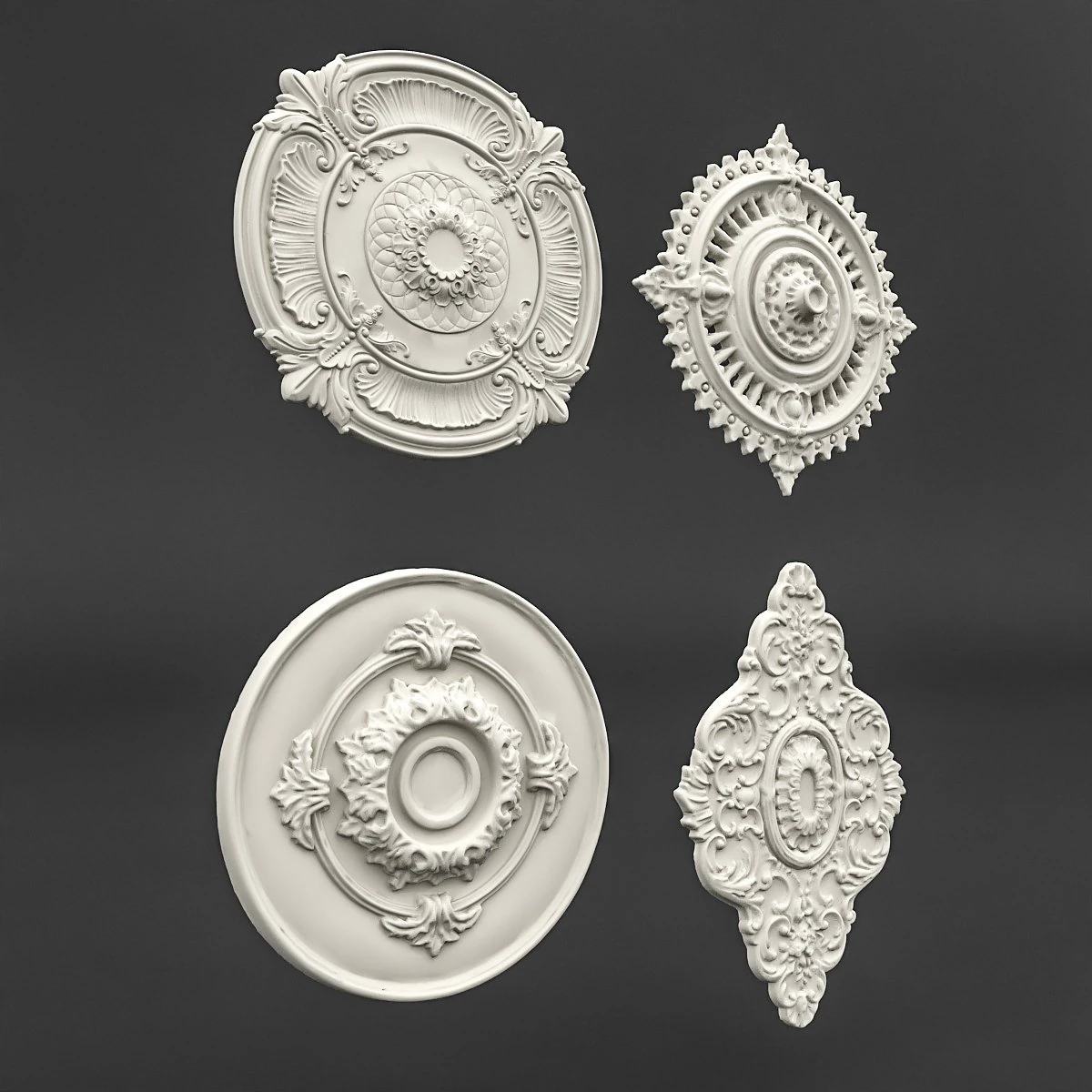 classic ceiling pattern 02 3D Model .c4d .max .obj .3ds .fbx .stl .blend