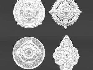 classic ceiling pattern 02 3D Model