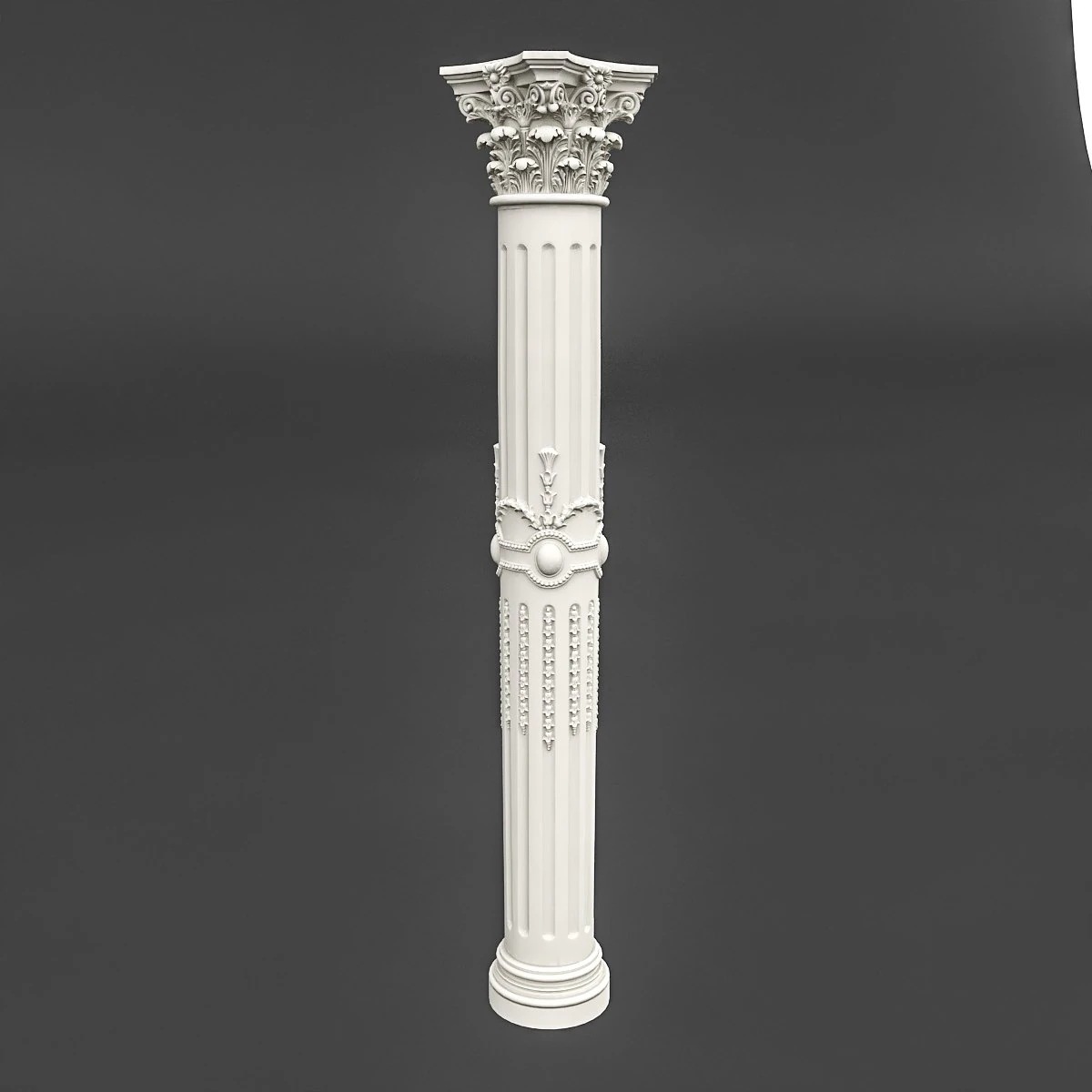 classic pattened column 01 3D Model .c4d .max .obj .3ds .fbx .stl .blend 