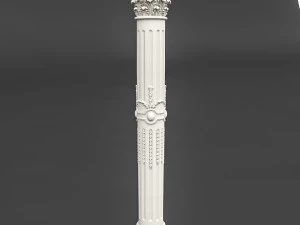 классическая колонна с узором 01 3D Модель