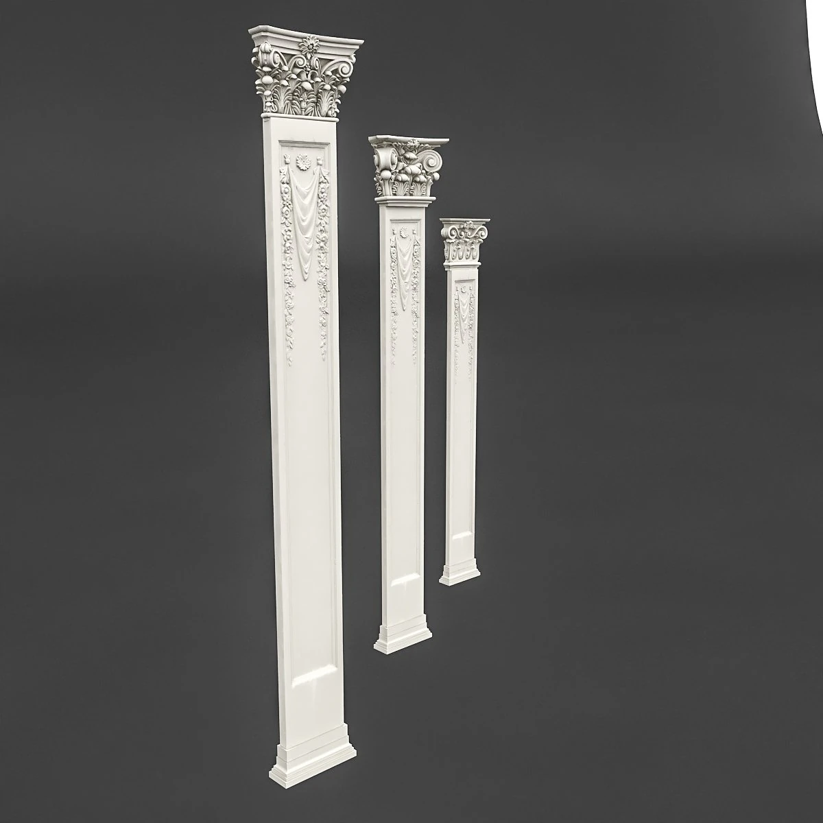 classic pattened column 02 3D Model .c4d .max .obj .3ds .fbx .stl .blend 