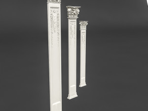 classic pattened column 02 3D 모델