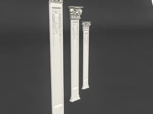 классическая колонна с узором 02 3D Модель