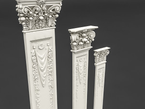 classic pattened column 02 Model 3D