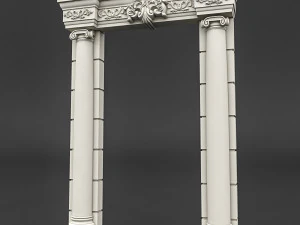 क्लासिक पैटर्न वाला दरवाजा 03 3D मॉडल