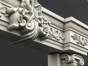 क्लासिक पैटर्न वाला दरवाजा 03 3D मॉडल