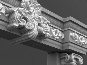 क्लासिक पैटर्न वाला दरवाजा 03 3D मॉडल