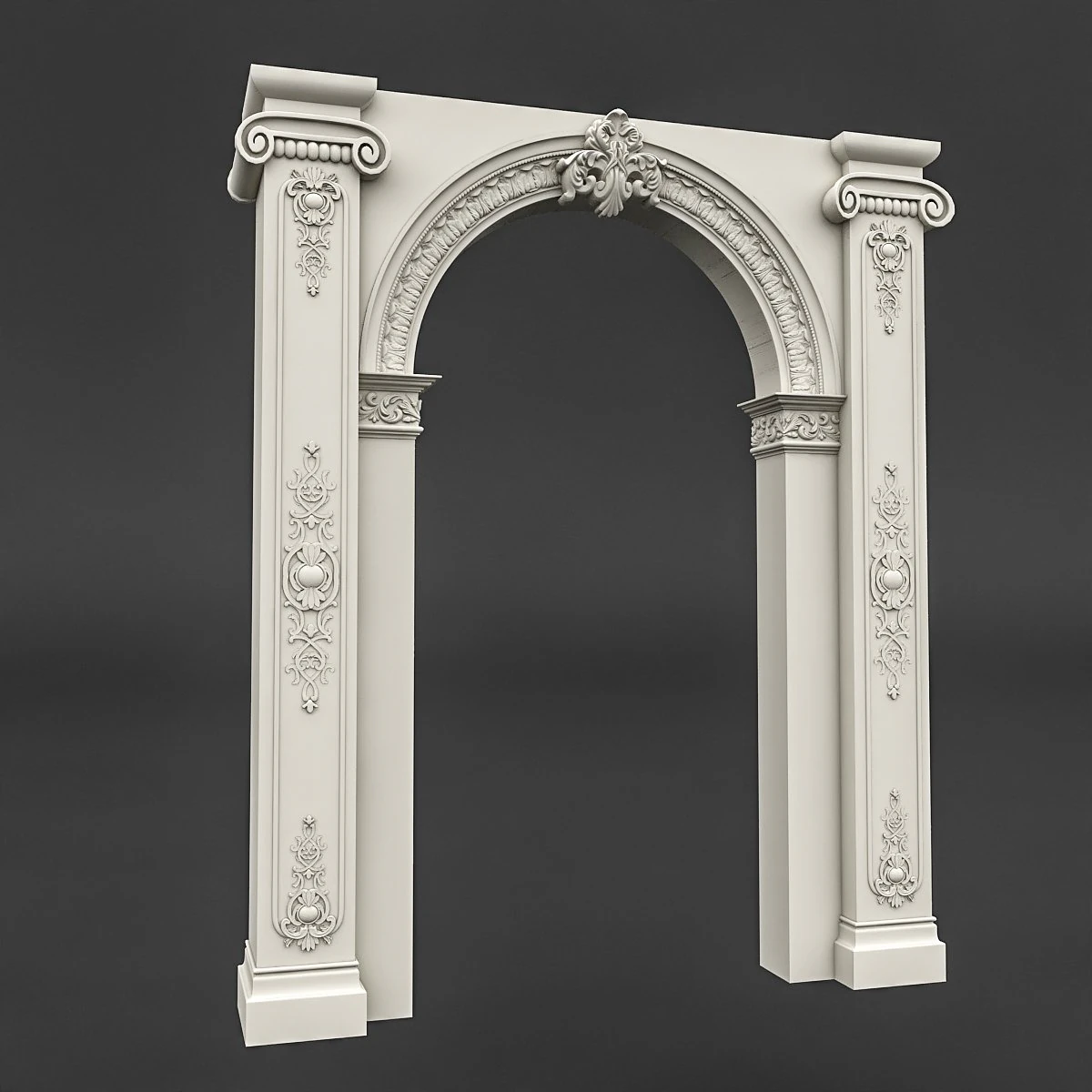 classic patterned door 04 3D Model .c4d .max .obj .3ds .fbx .stl .blend 