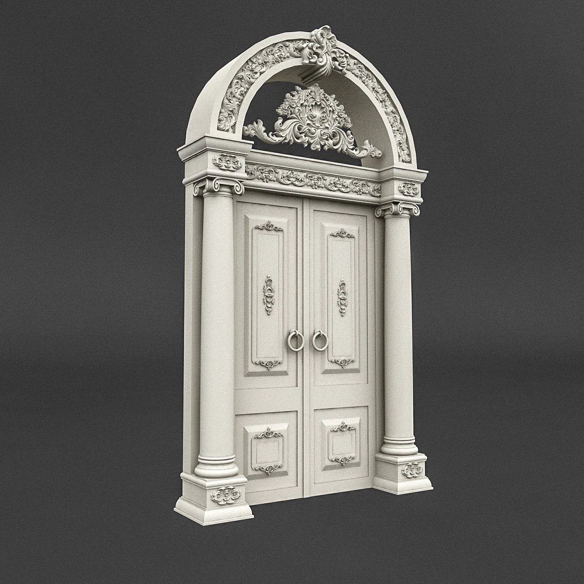 classic patterned door 06 3D Model .c4d .max .obj .3ds .fbx .stl .blend 