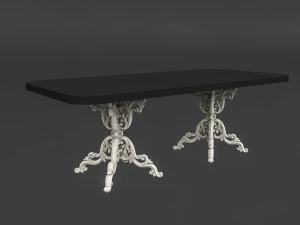 经典图案桌 01 3D 模型