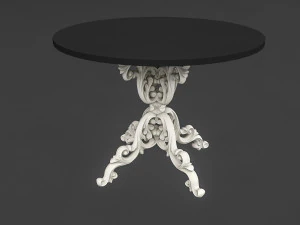 классический столик с рисунком 02 3D Модель