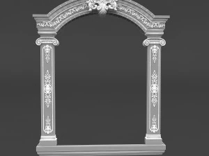 classic patterned window 01 3D Model