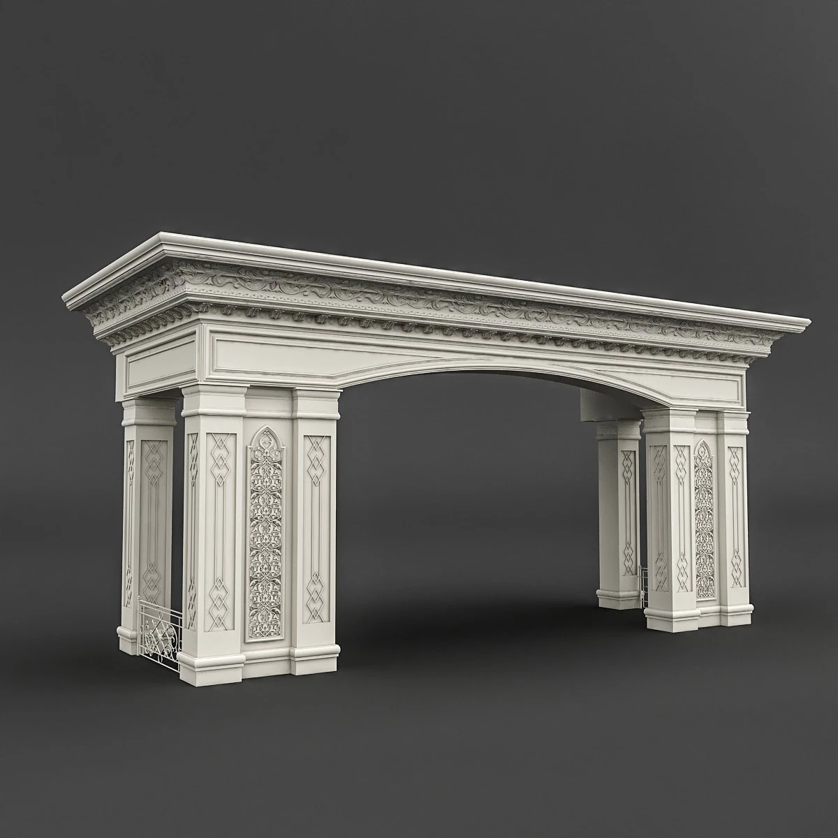 mosque entrance 02 3D Model .c4d .max .obj .3ds .fbx .stl .blend