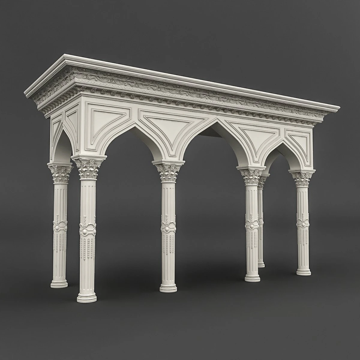mosque entrance 03 3D Model .c4d .max .obj .3ds .fbx .stl .blend