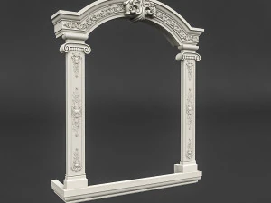 классическое окно с рисунком 01 3D Модель