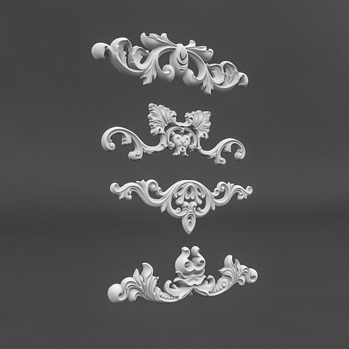 plaster pattern 01 3D Model .c4d .max .obj .3ds .fbx .stl .blend 