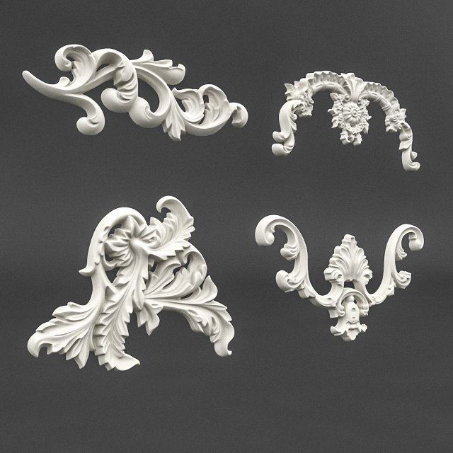 plaster pattern 02 3Dモデル .c4d .max .obj .3ds .fbx .stl .blend 
