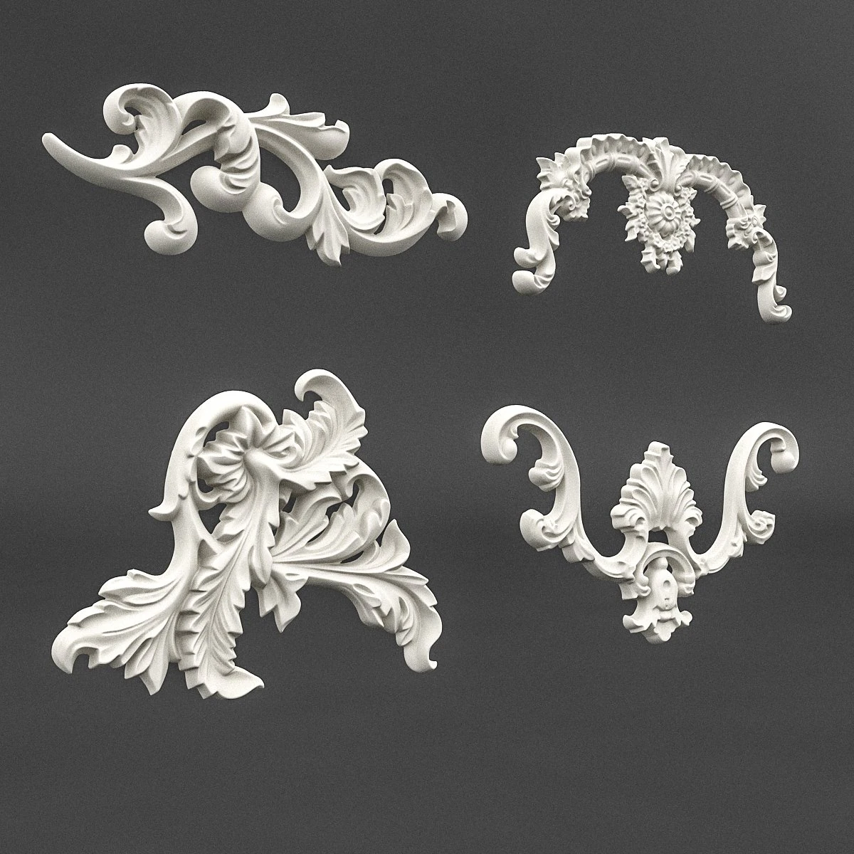 plaster pattern 02 3D Model .c4d .max .obj .3ds .fbx .stl .blend 