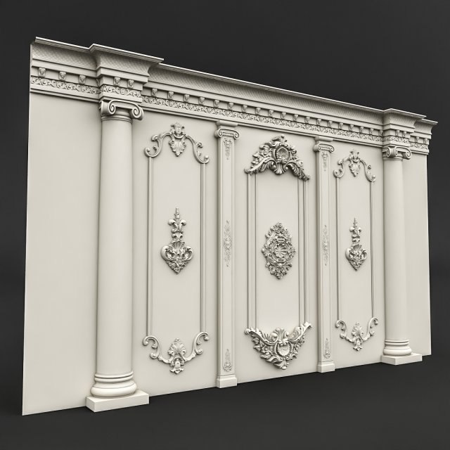wall panel 01 Model 3D .c4d .max .obj .3ds .fbx .stl .blend 