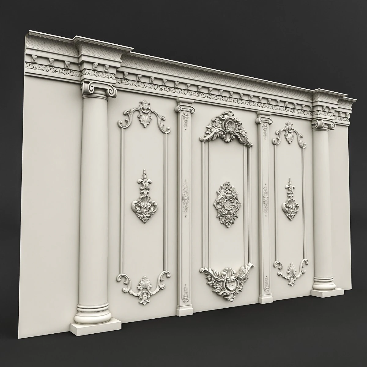 wall panel 01 3D Model .c4d .max .obj .3ds .fbx .stl .blend