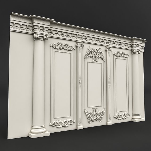 wall panel 02 3D Model .c4d .max .obj .3ds .fbx .stl .blend 