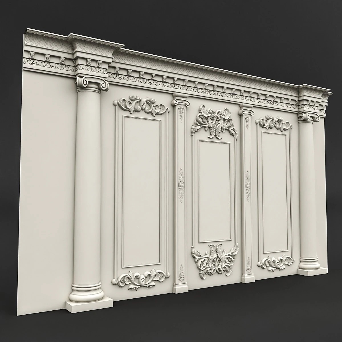 wall panel 02 3D Model .c4d .max .obj .3ds .fbx .stl .blend 